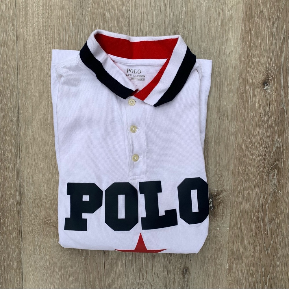 Polo by Ralph Lauren Kids White Polo with Black and Red Accents